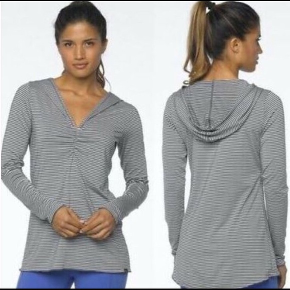 Prana Perry Stripe Pullover Hooded Shirt 
Size Med - Picture 9 of 9